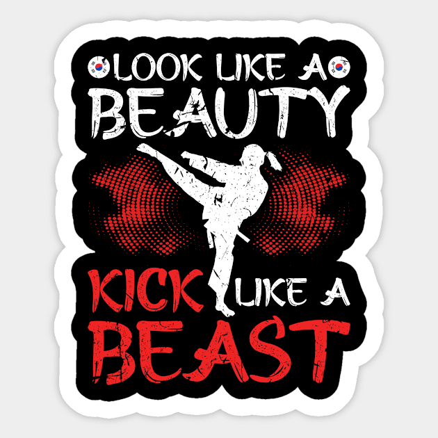 Taekwondo Girl Women Tang Soo Do Martial Arts Sticker by Humbas Fun Shirts